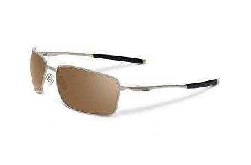 Image of Oakley Titanium Square Wire Mens Sunglasses, Titanium Frame, Titanium Iridium Polarzied Lens OO6016-01