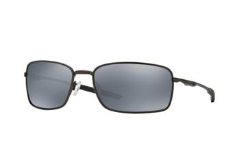 Image of Oakley TITANIUM SQUARE WIRE OO6016 Sunglasses 601602-60 - Pewter Frame, Black Iridium Polarized Lenses