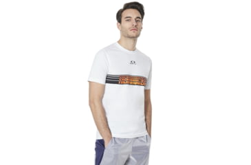 Image of Oakley Tn Racing Center Sunset Stripe - Mens, White, Medium 457693-100-M