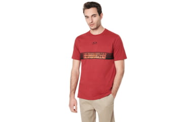 Image of Oakley Tn Racing Center Sunset Stripe - Mens, Sundried Tomato, Large, 457693-4ST-L
