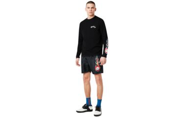 Image of Oakley Tnp Lighting Bolt Long Sleeve T-Shirt - Mens, Blackout, Medium, 457976-02E-M