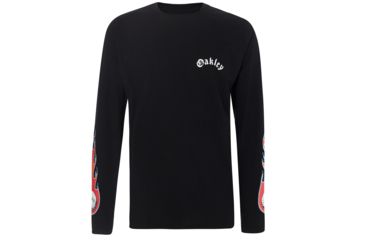 Image of Oakley Tnp Lighting Bolt Long Sleeve T-Shirt - Mens, Blackout, Medium, 457976-02E-M