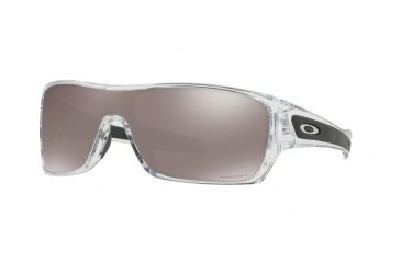 Image of Oakley Turbine Rotor OO9307 Sunglasses 930716-32 - Polished Clear Frame, Prizm Black Polarized Lenses