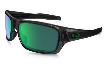 Image of Oakley Turbine Sunglasses - Men's, Grey Smoke Frame, Jade Iridium Polarized 63 mm Lenses, OO9263-09