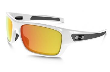 Image of Oakley Turbine Sunglasses - Men's, Polished White Frame, Fire Iridium 63 mm Lenses, OO9263-04
