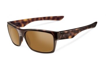 Image of Oakley Two Face Sunglasses Polished Brown Tortoise Frame, Tungsten Iridium Polarized Lens-OO9189-17