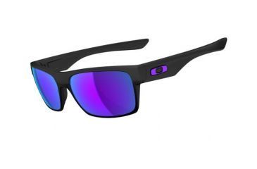 Image of Oakley TwoFace Mens Sunglasses Matte Black Frame, Violet Iridium Lens OO9189-08