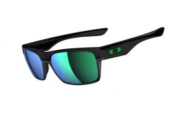 Image of Oakley TwoFace Mens Sunglasses Polished Black Frame, Jade Iridium Lens OO9189-04
