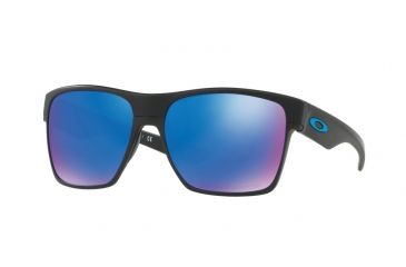 Image of Oakley TWOFACE XL OO9350 Sunglasses 935005-59 - Matte Black Frame, Sapphire Iridium Polarized Lenses