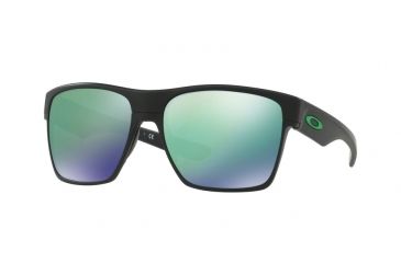 Image of Oakley TWOFACE XL OO9350 Sunglasses 935008-59 - Matte Black Frame, Jade Iridium Lenses