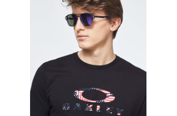 Image of Oakley Usa Flag Ellipse Short Sleeve Tee - Mens, Blackout, Medium, FOA400252-02E-M