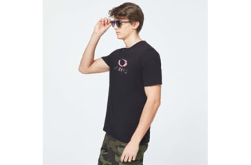 Image of Oakley Usa Flag Ellipse Short Sleeve Tee - Mens, Blackout, Medium, FOA400252-02E-M