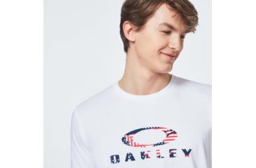 Image of Oakley Usa Flag Ellipse Short Sleeve Tee - Mens, White, Large, FOA400252-100-L