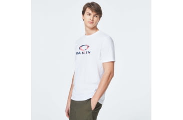 Image of Oakley Usa Flag Ellipse Short Sleeve Tee - Mens, White, Large, FOA400252-100-L