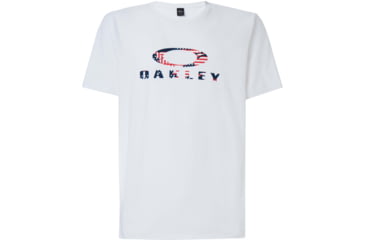 Image of Oakley Usa Flag Ellipse Short Sleeve Tee - Mens, White, Large, FOA400252-100-L