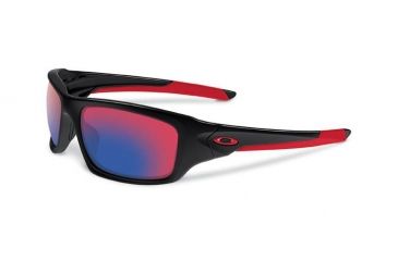 Image of Oakley Valve Asian Fit Sunglasses, Polished Black Frame, Positive Red Iridium Lens OO9243-02