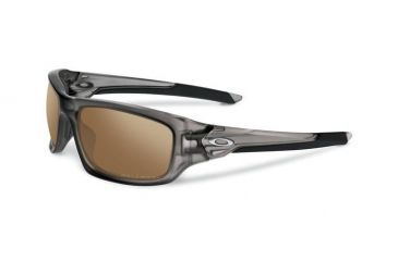 Image of Oakley Valve Asian Fit Sunglasses, Matte Grey Smoke Frame, Titanium Iridium Polarzied OO9243-06