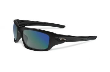 Image of Oakley Valve Asian Fit Sunglasses, Polished Black Frame, Deep Blue Polarized Lens, Angling Specific OO9243-08