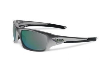 Image of Oakley Valve Mens Sunglasses Dark Grey Frame, Emerald Iridium Polarized Lens OO9236-11
