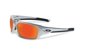 Image of Oakley Valve Mens Sunglasses Silver Frame, Fire Iridium Polarized Lens OO9236-07