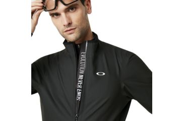 Image of Oakley Waterproof Cycling Jacket - Mens, Blackout, Large, 412693-02E-L