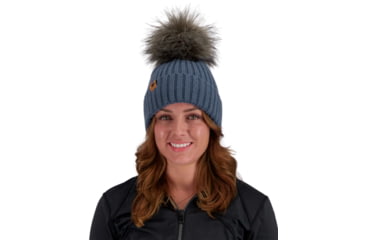 Image of Obermeyer Denver FF Pom Beanie - Womens, Blue Ash, One Size, 18057-21168-ONE SIZE