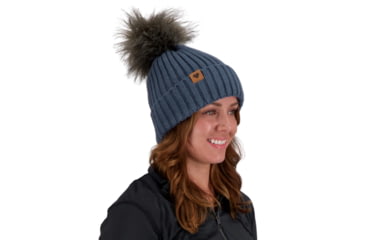 Image of Obermeyer Denver FF Pom Beanie - Womens, Blue Ash, One Size, 18057-21168-ONE SIZE