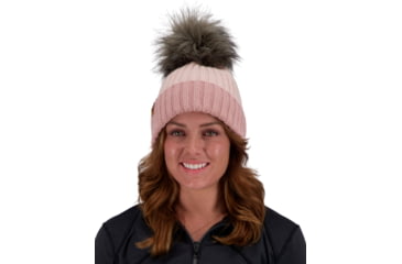 Image of Obermeyer Denver FF Pom Beanie - Womens, Pink Sand, One Size, 18057-21050-ONE SIZE