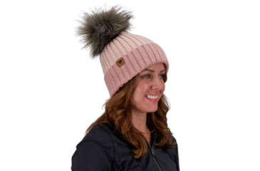Image of Obermeyer Denver FF Pom Beanie - Womens, Pink Sand, One Size, 18057-21050-ONE SIZE