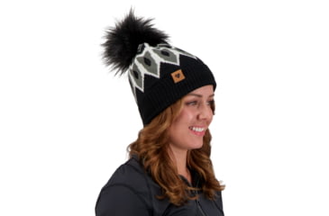 Image of Obermeyer Fair Isle FF Pom Beanie - Womens, Black, One Size, 18068-16009-ONE SIZE