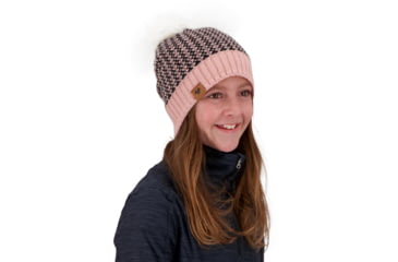 Image of Obermeyer Tucson FF Pom Beanie - Girls, Pink Sand, One Size, 38016-21050-ONE SIZE