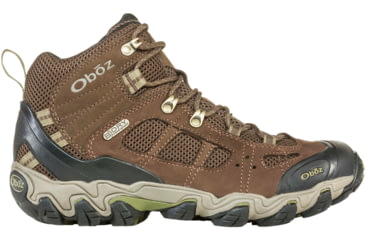 Image of Oboz Bridger Vent Mid B-DRY Hiking Boots - Mens, Slate Brown / Mayfly Green, 9, 24201-SBMG-MEDIUM-9-DEMO