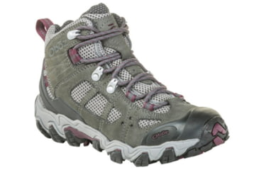 Image of Oboz Bridger Vent Mid - Womens, Frost Gray/ Beet, Medium, 6, 24302-FGB-M-6