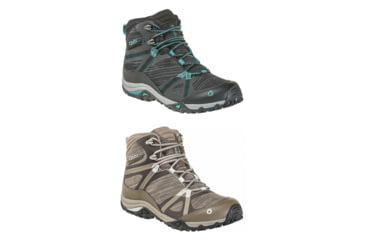 Image of Oboz Lynx Mid B-DRY Hiking Boot - Womens, Black/Aqua, Morel Brown