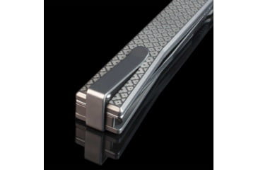 Image of Ocaso Knives Engraved Solstice Folding Knife, 3.5in, CPM S35VN, Clover Pattern/Titanium Handle, Grey, 10ECS