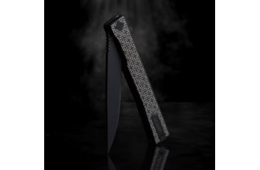 Image of Ocaso Knives Engraved Solstice Folding Knife, 3.5in, CPM S35VN, Swirl/Titanium Pattern Handle, Black, 10ESB
