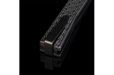 Image of Ocaso Knives Engraved Solstice Folding Knife, 3.5in, CPM S35VN, Swirl/Titanium Pattern Handle, Black, 10ESB