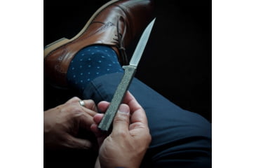 Image of Ocaso Knives Engraved Solstice Folding Knife, 3.5in, CPM S35VN, Vine/Titanium Pattern Handle, Grey, 10EVS