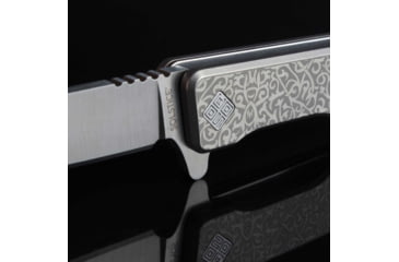 Image of Ocaso Knives Engraved Solstice Folding Knife, 3.5in, CPM S35VN, Vine/Titanium Pattern Handle, Grey, 10EVS