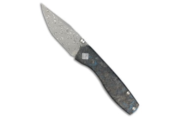 Image of Ocaso Ocaso Delos Tanto Frame Lock Knife Dark Matter CF/Blue Ti 3" Damascus, Black/Blue, Damascus, adult, BHQ-217121