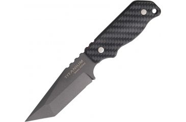 Image of Ocean Master Tanto Fixed Blade Knife, Black PE Blade, Black handle OMTK175T