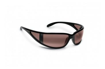 Image of Maui Jim Offshore Sunglasses w/ Gloss Black Frame and Maui Rose Lenses - R444-02, Quarter View