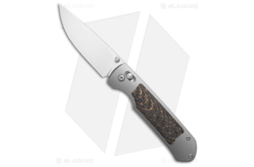 Image of Ohlone Knives Goat AXL Folding Knife, 3.50in, Bohler M390 Stainless Steel, Drop Point Blade, Carbon Fiber Black Handle, Steel/Black, 8.20in, BHQ-187610