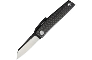 Image of Ohta Knives FK 5 Carbon Fiber Folder, 2in D2 Tool Steel Blade, Carbon Fiber Handle, Black Leather Sleeve, OFF FK5 CF