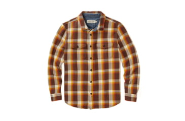 Image of Outerknown Blanket Shirt - Men's, Final Sale, Dark Roast Nostalgic Plaid, Large, 1310205-DRN-XX-L
