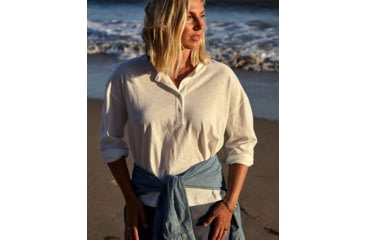 Image of Outerknown Saltwater Slub Henley - Women's, Final Sale, Salt, Extra Small, 2212004-SLT-XX-XS