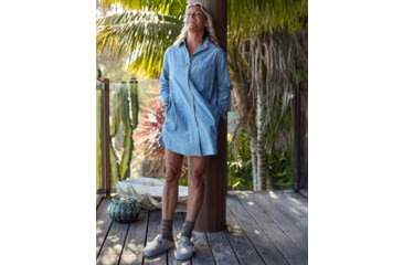 Image of Ok Womens The Chambray Weekend Shirt Dress, 2110187-CHA-XX-XL