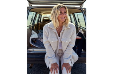 Image of Outerknown The Woolaroo Shirt Jacket - Women's, Heather Natural, Medium, 2510070-HTN-XX-M
