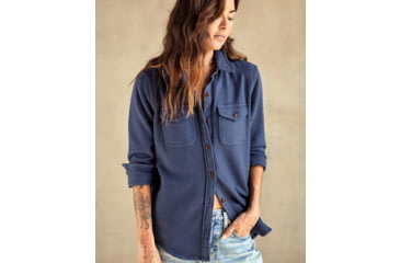 Image of Outerknown Chroma Blanket Shirt - Women's, Marine, Extra Small, 2310087-MRN-XX-XS