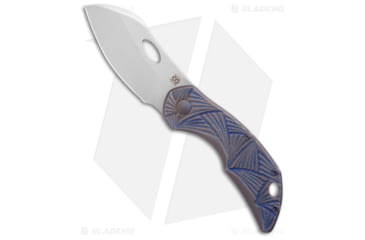 Image of Olamic Cutlery Busker Largo Folding Knife, 2.50in, Bohler M390 Stainless Steel, Sheepsfoot Blade, Titanium Blue Handle, Steel/Blue, 5.875in, BHQ-189592